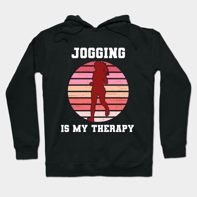 Jogging Is My Therapy Hoodie by coloringiship